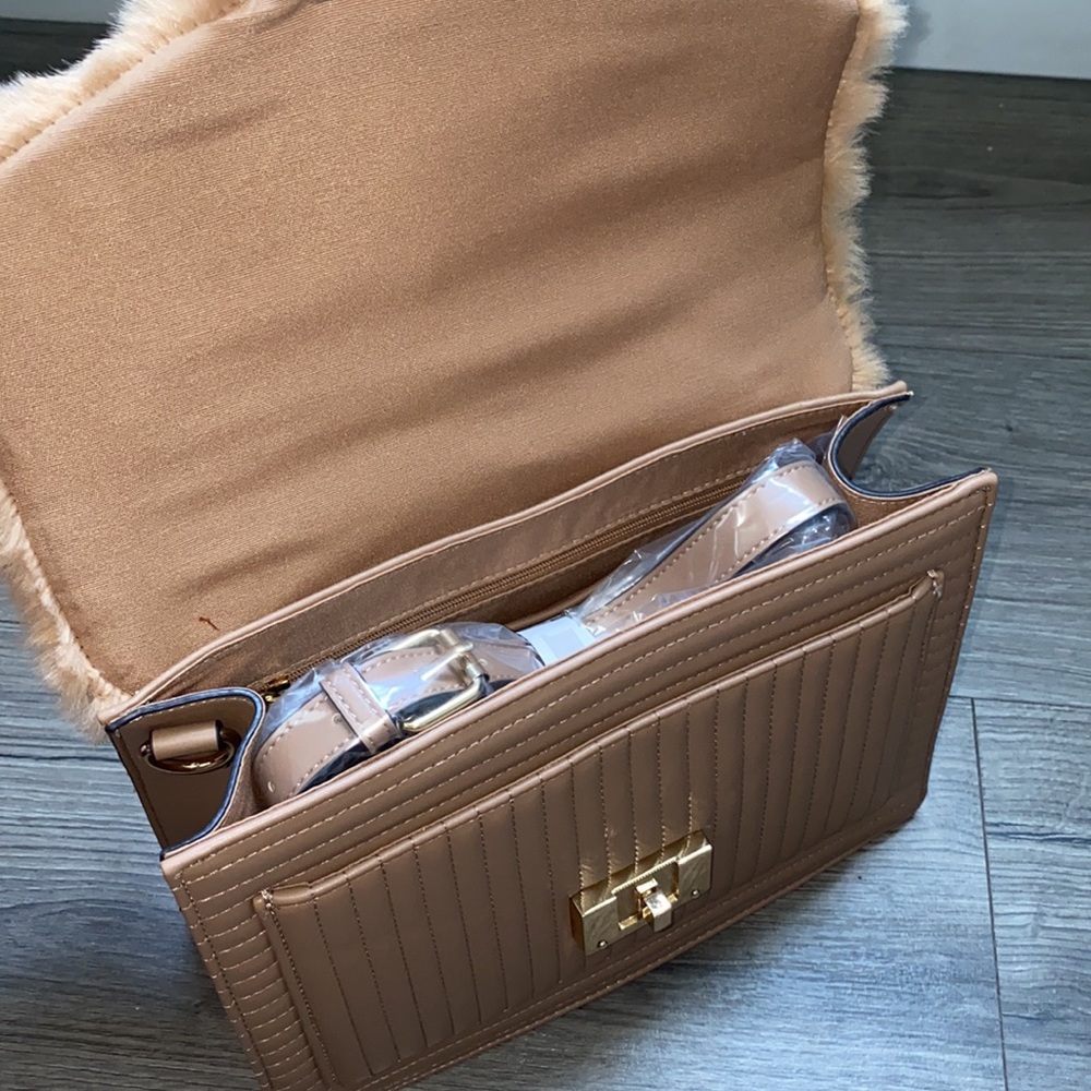 ALDO TAUPE FUR BAG - Picture 9 of 15